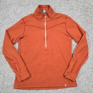 Stio Sweater Womens Small Orange Turpin Fleece Half Zip Outdoors